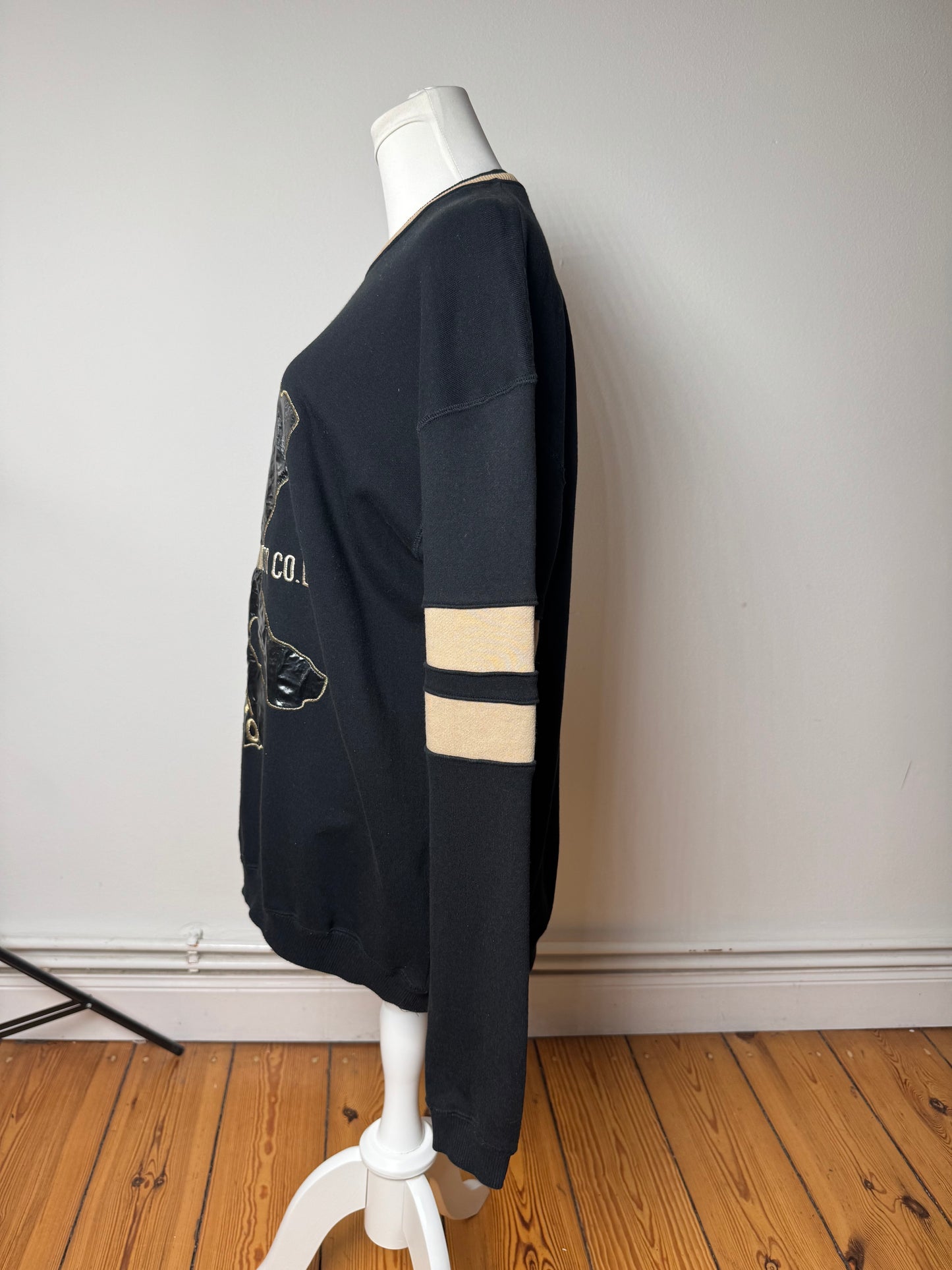 Vintage Kansai Yamamoto Crewneck Men’s Sweater Black Golden M/L