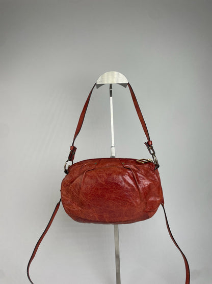 Vintage Chloe 2Way Leather Handbag Red