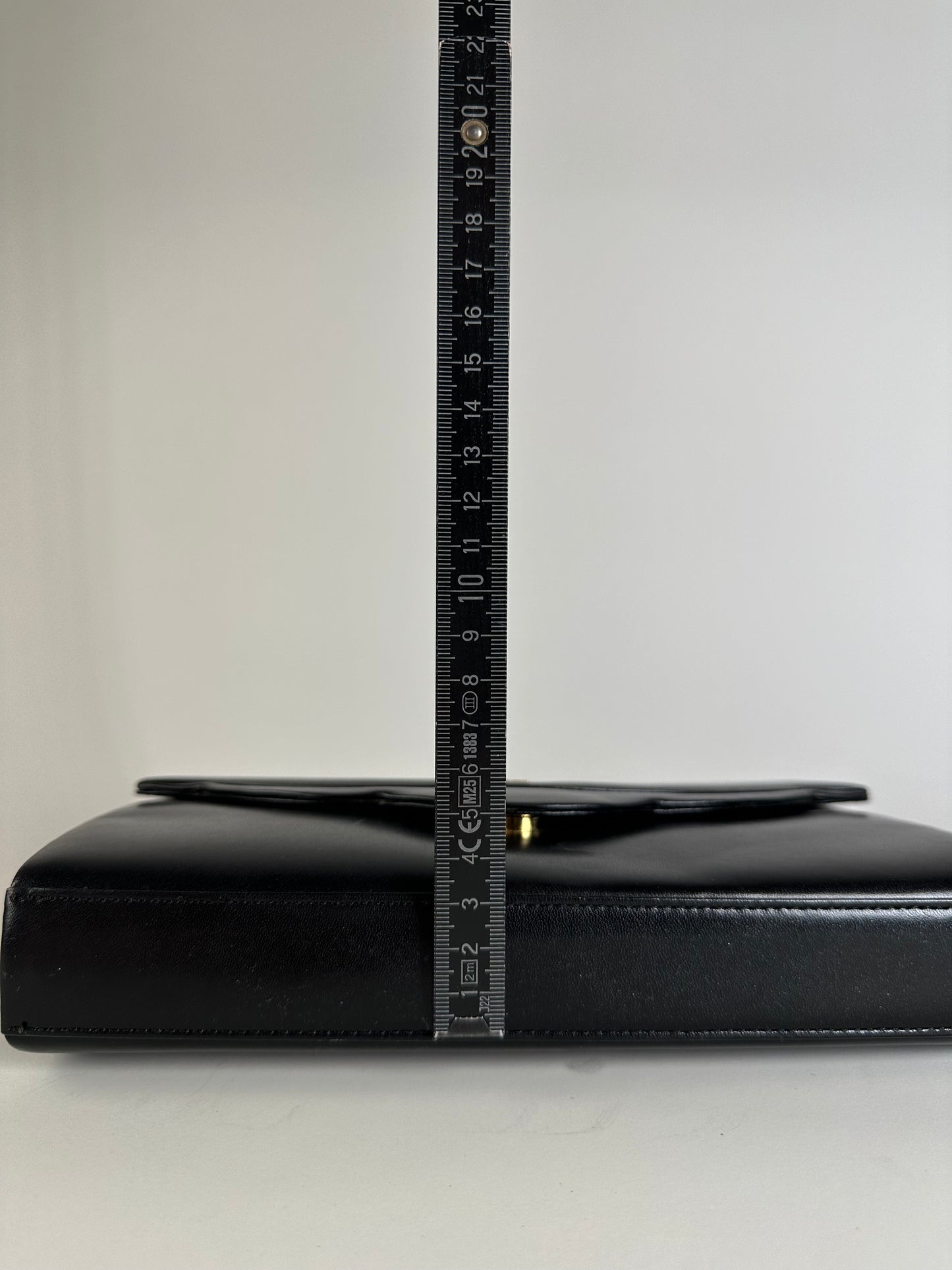Vintage Givenchy Leather Clutch Bag Black Gold Push-Lock