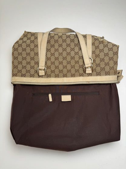 Vintage Gucci Monogram Dialux Bag beige White