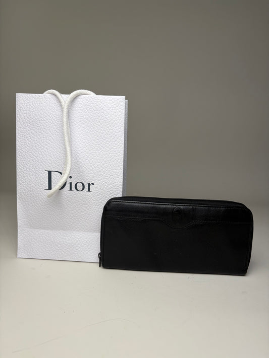 Vintage Dior Leather Long Wallet Black
