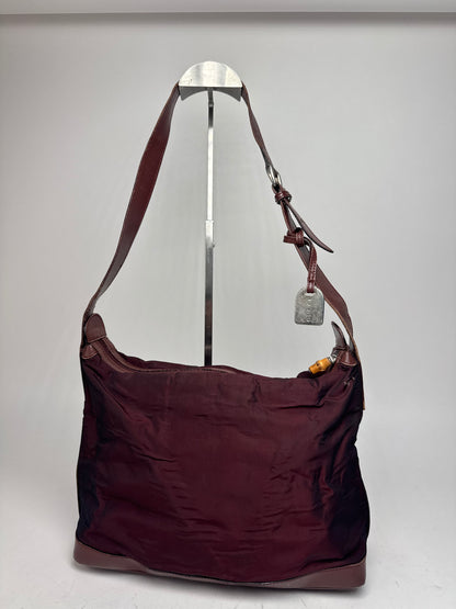 Vintage Gucci Nylon Leather bag purple