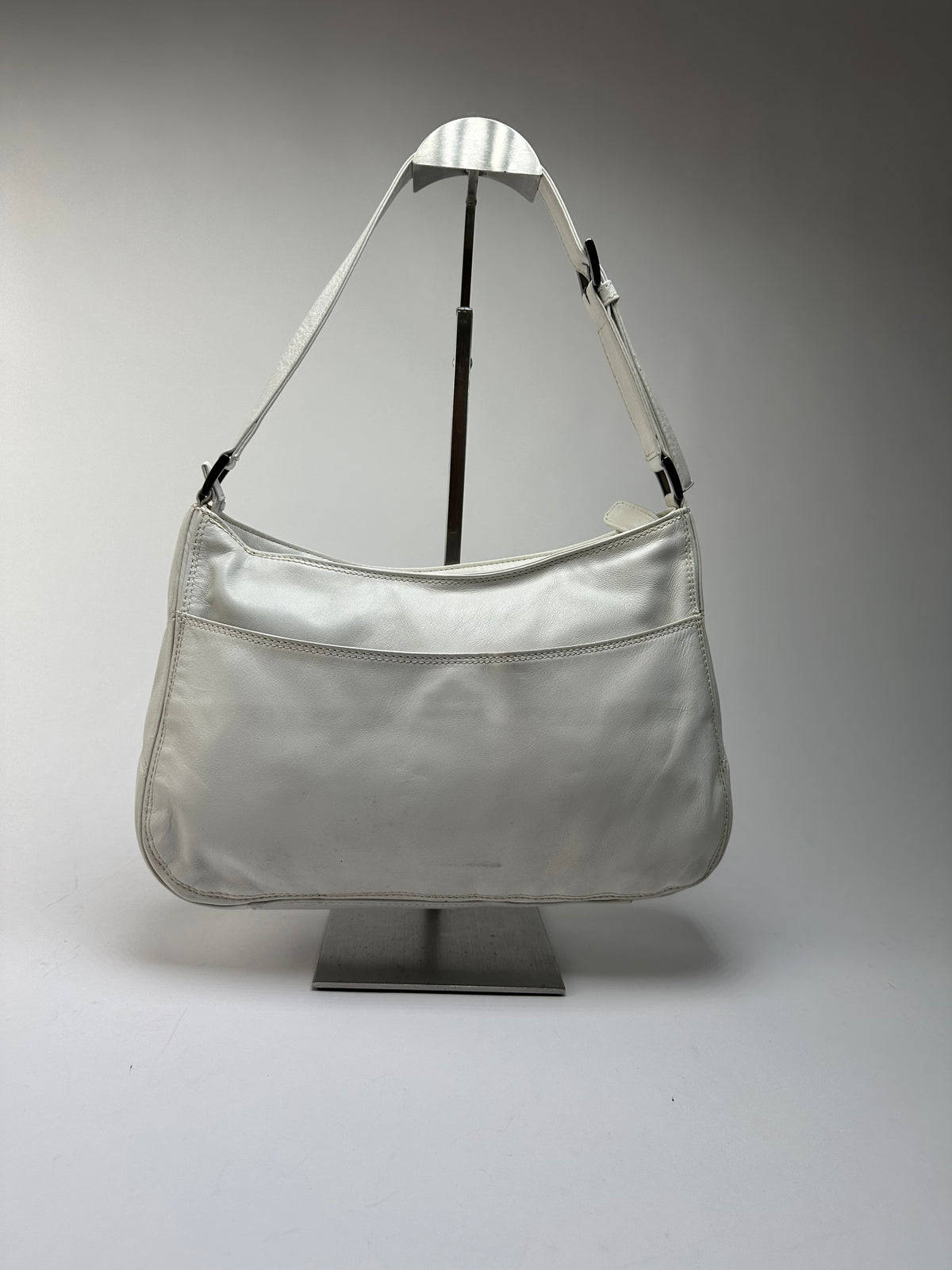 Vintage Issey Miyake IM Product Leather Shoulder Bag Early 2000s White