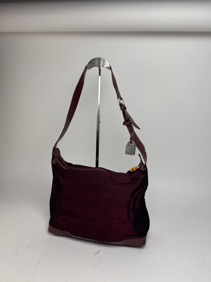 Vintage Gucci Nylon Leather bag purple