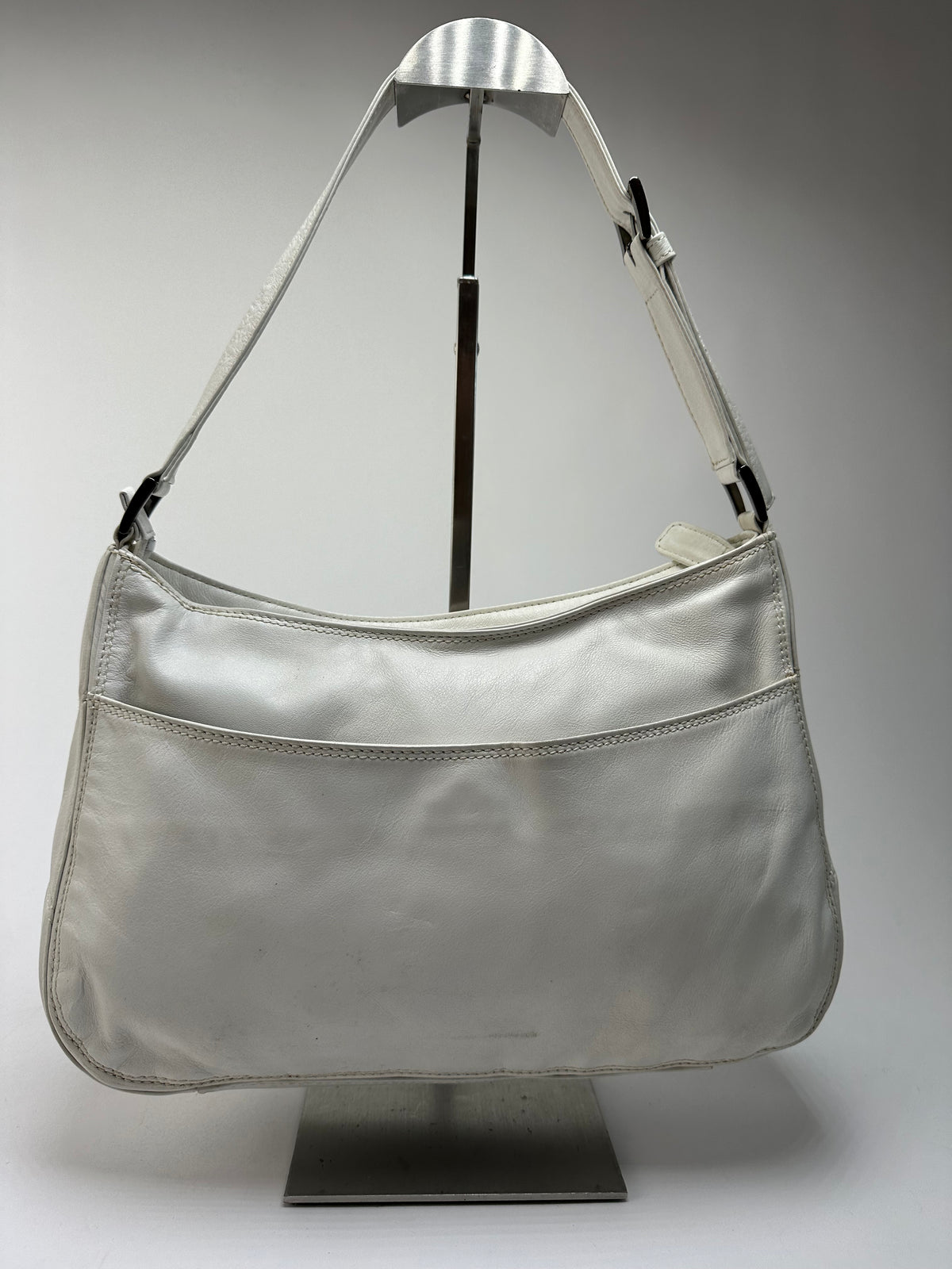 Vintage Issey Miyake IM Product Leather Shoulder Bag Early 2000s White