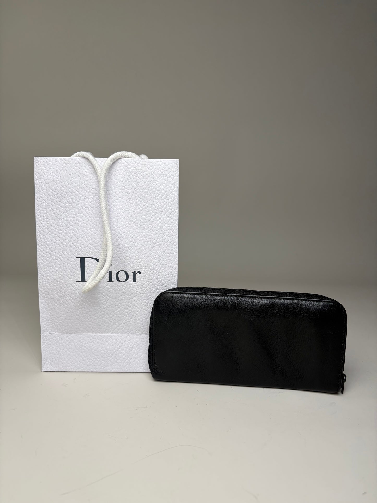 Vintage Dior Leather Long Wallet Black