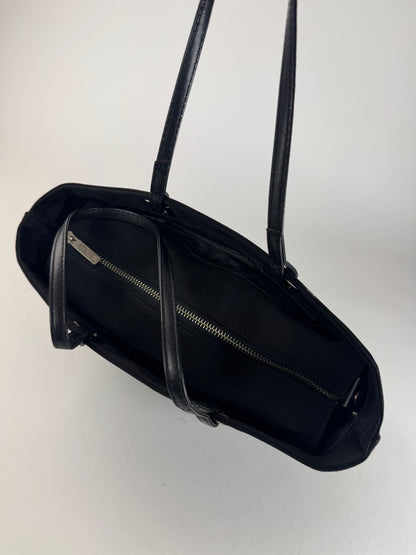Vintage Courreges Leather Polyester Handbag Black
