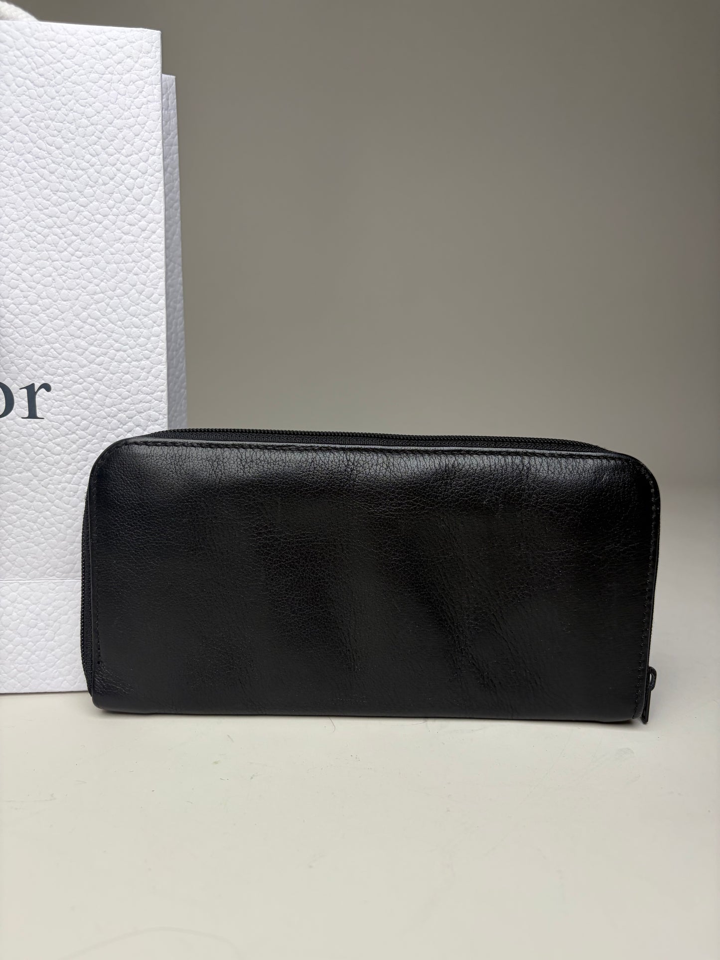 Vintage Dior Leather Long Wallet Black