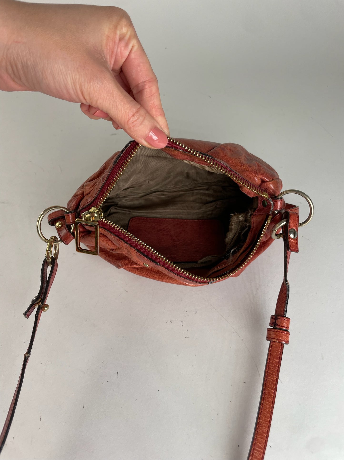 Vintage Chloe 2Way Leather Handbag Red