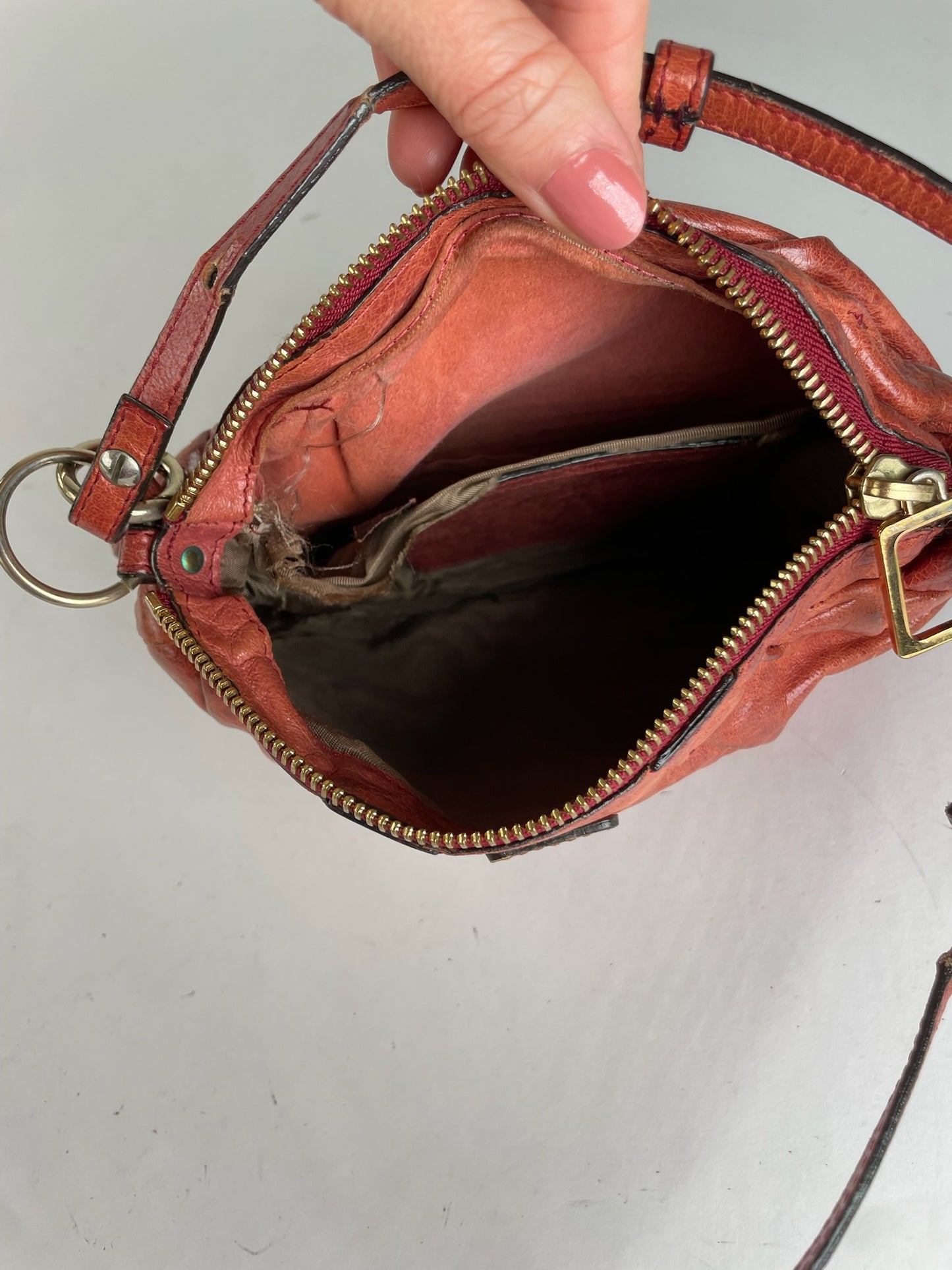 Vintage Chloe 2Way Leather Handbag Red