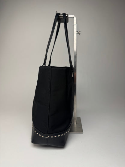Vintage Courreges Leather Polyester Handbag Black