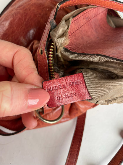 Vintage Chloe 2Way Leather Handbag Red