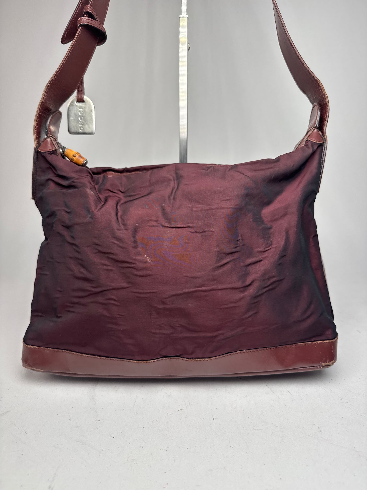 Vintage Gucci Nylon Leather bag purple