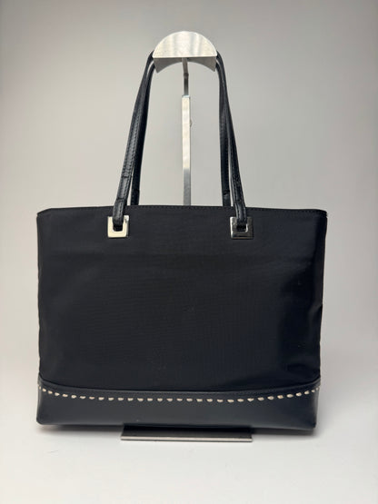 Vintage Courreges Leather Polyester Handbag Black