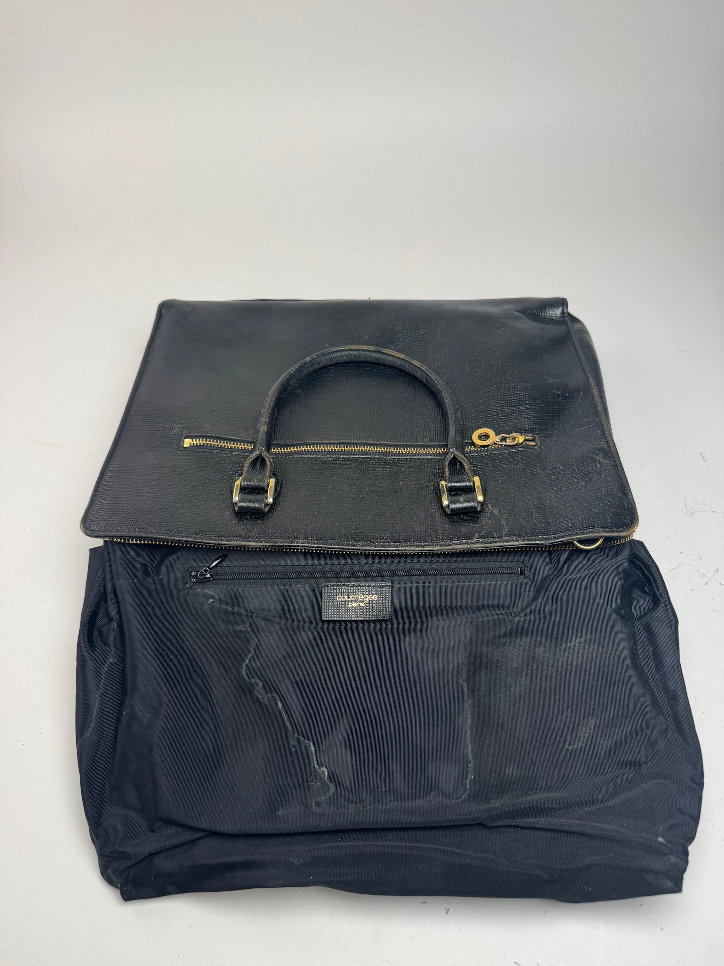 Sac Courrèges vintage en cuir noir