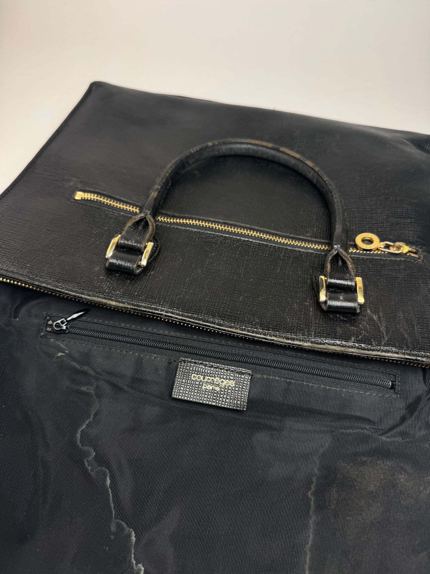 Sac Courrèges vintage en cuir noir