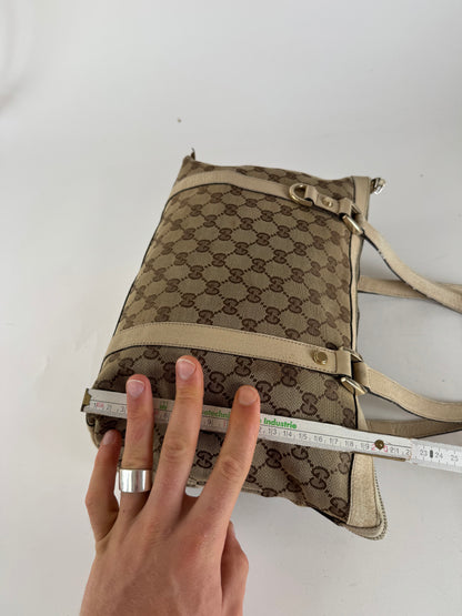 Vintage Gucci Monogram Dialux Bag beige White