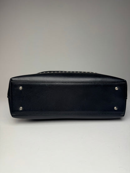 Vintage Courreges Leather Polyester Handbag Black