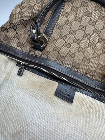 Vintage Gucci Monogram Handbag beige brown