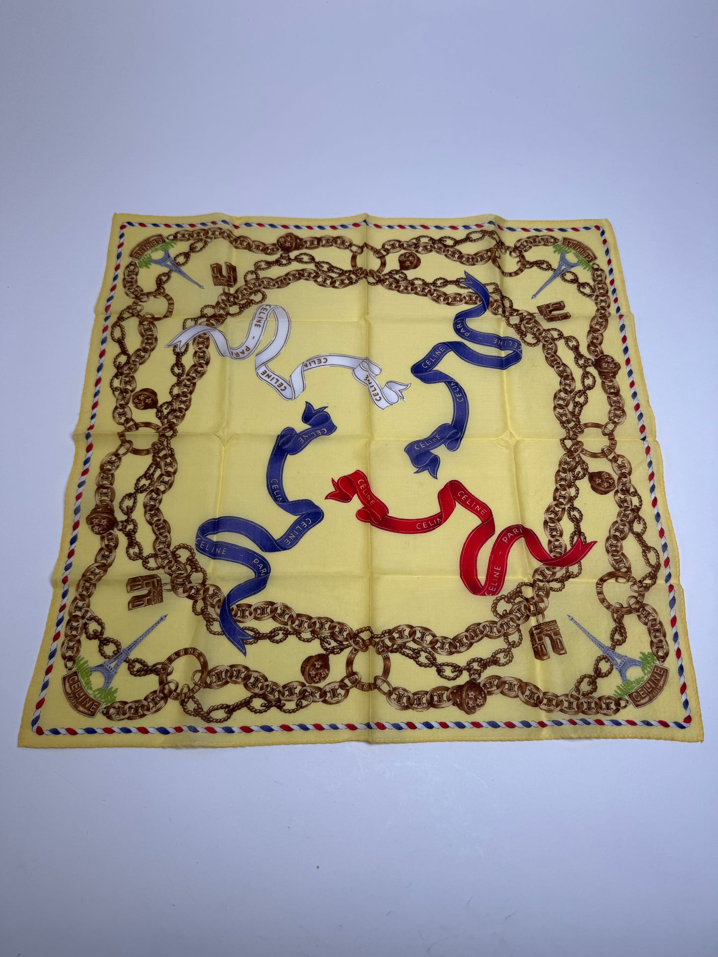 Vintage Celine Scarf Yellow Gold