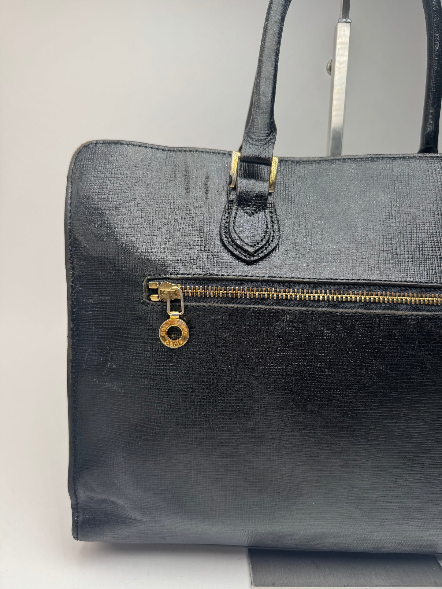 Sac Courrèges vintage en cuir noir