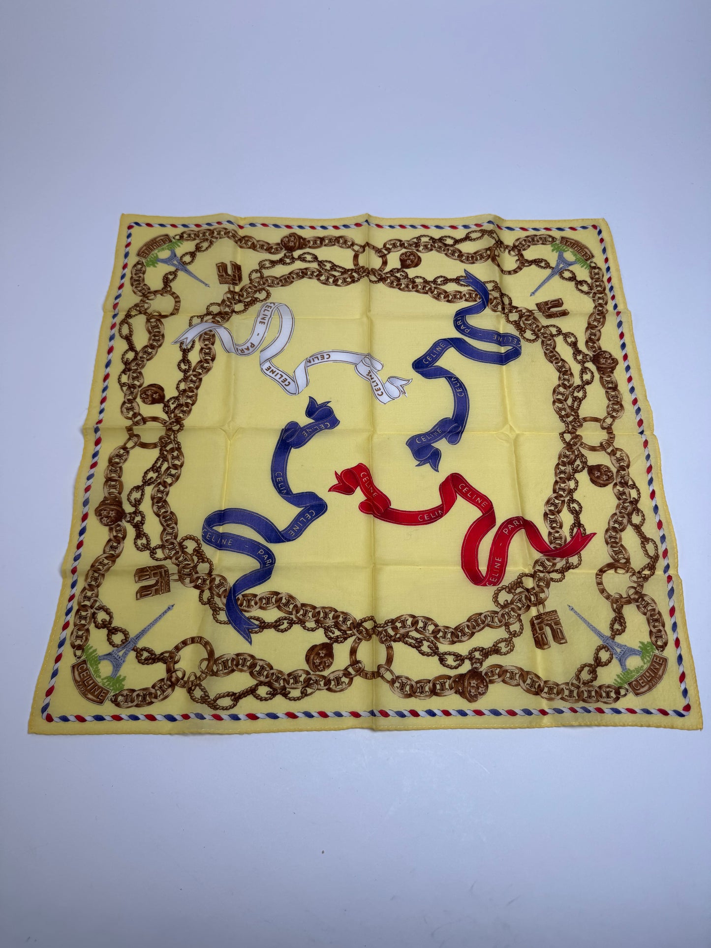 Vintage Celine Scarf Yellow Gold