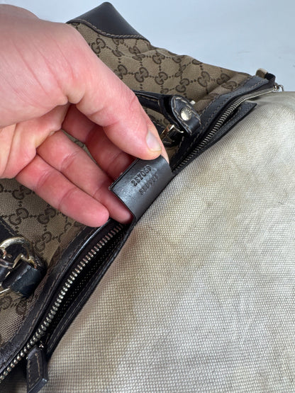 Vintage Gucci Monogram Handbag beige brown
