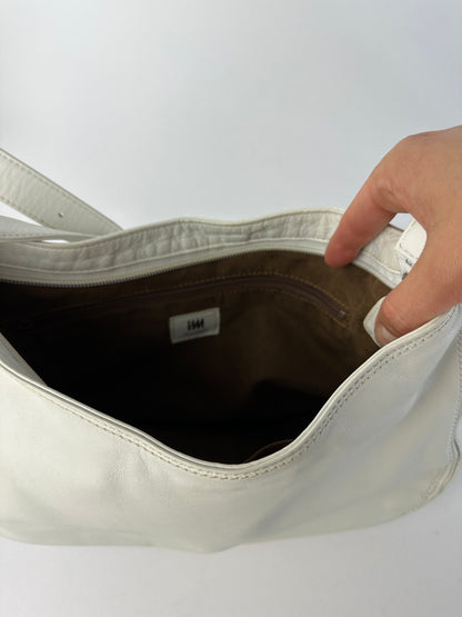 Vintage Issey Miyake IM Product Leather Shoulder Bag Early 2000s White