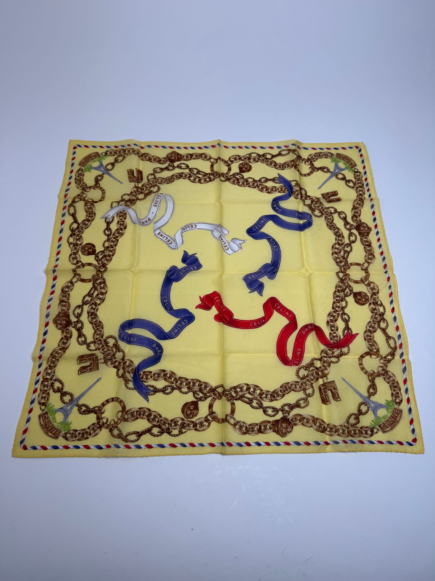 Vintage Celine Scarf Yellow Gold
