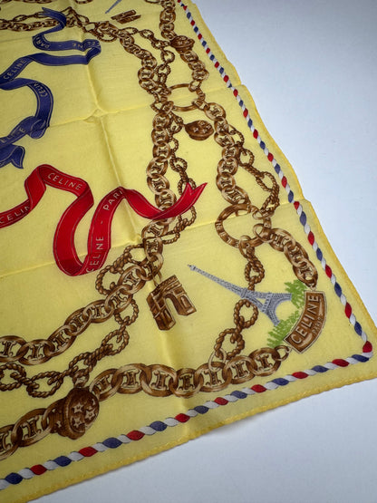 Vintage Celine Scarf Yellow Gold