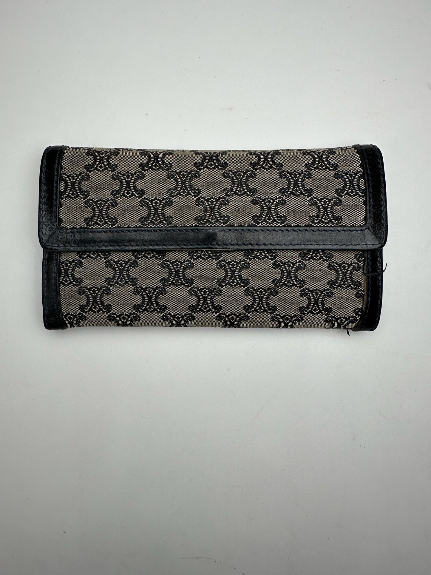 Vintage Celine Paris Canvas Leather Monogram Wallet