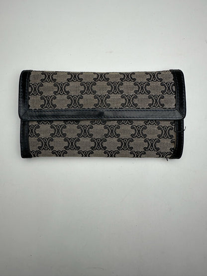 Vintage Celine Paris Canvas Leather Monogram Wallet