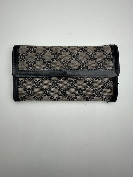 Vintage Celine Paris Canvas Leather Monogram Wallet