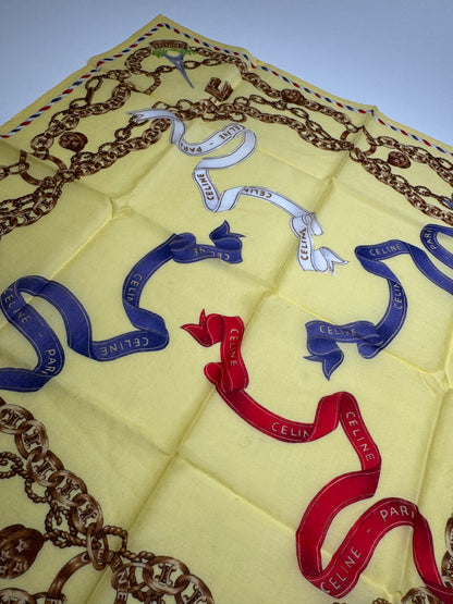 Vintage Celine Scarf Yellow Gold
