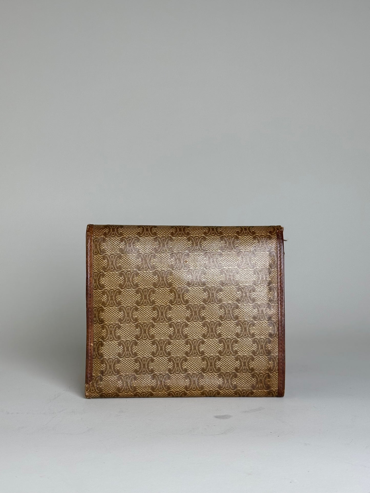 Vintage Celine Macadam Canvas Wallet Beige Brown