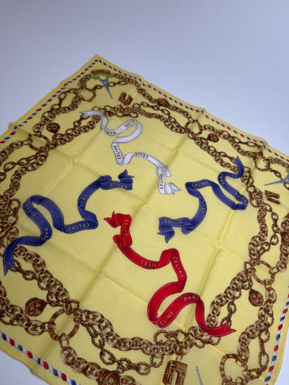 Vintage Celine Scarf Yellow Gold