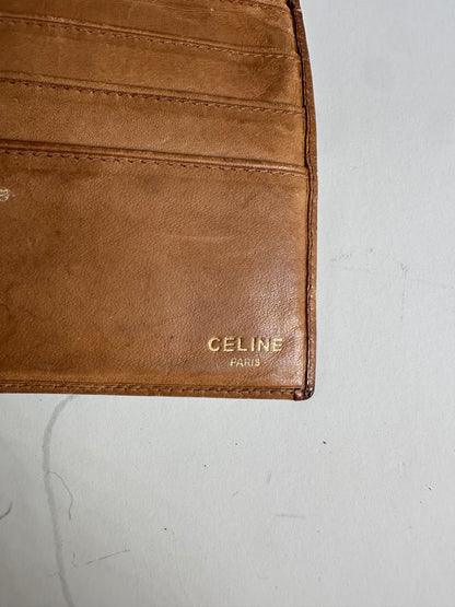Vintage Celine Macadam Canvas Wallet Beige Brown