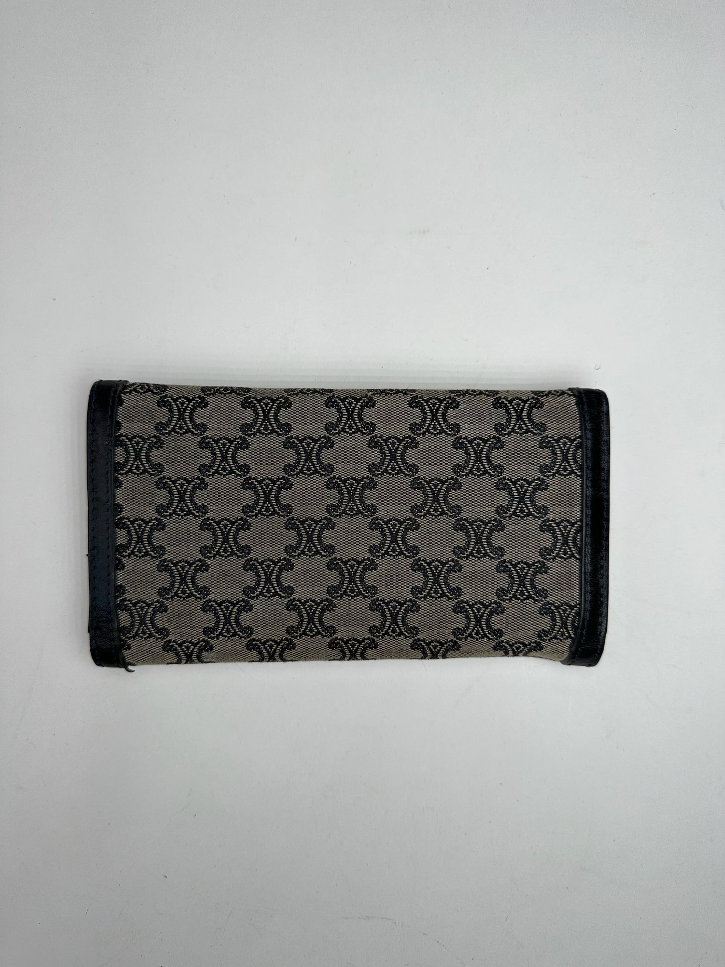 Vintage Celine Paris Canvas Leather Monogram Wallet