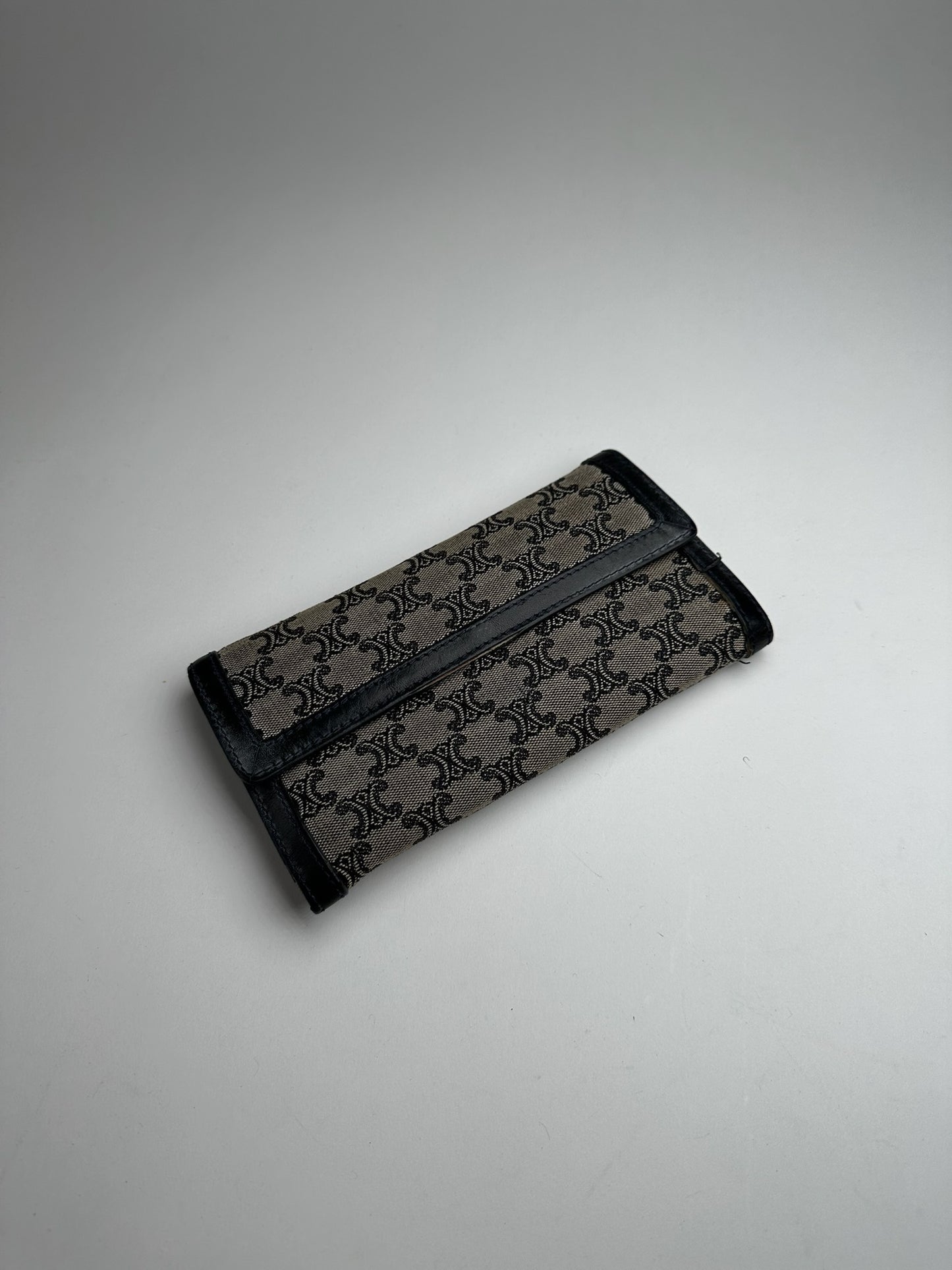 Vintage Celine Paris Canvas Leather Monogram Wallet