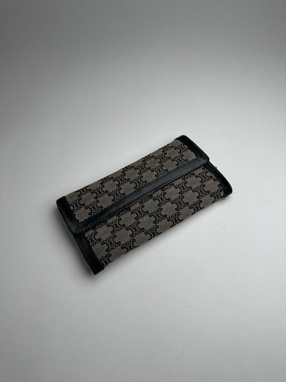 Vintage Celine Paris Canvas Leather Monogram Wallet
