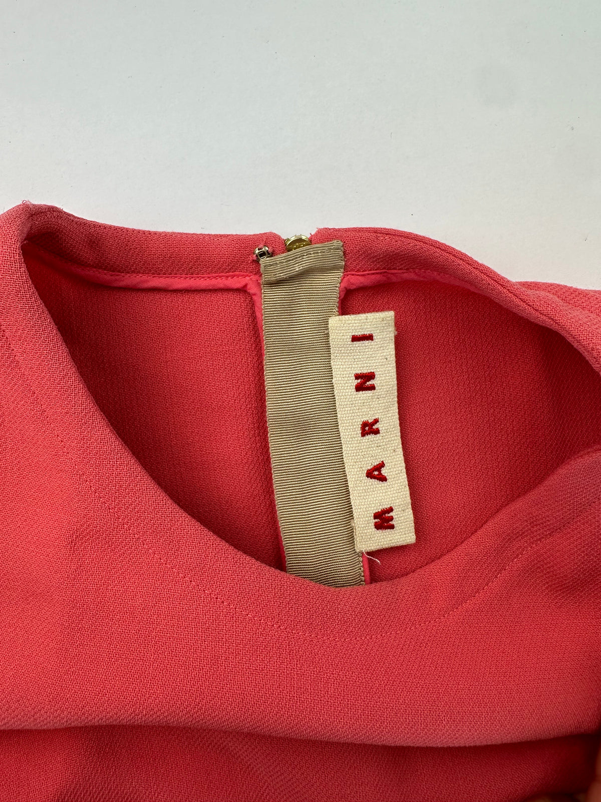 Vintage Marni Wool Shift Dress Coral Gold L