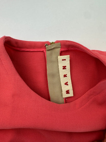 Vintage Marni Wool Shift Dress Coral Gold L