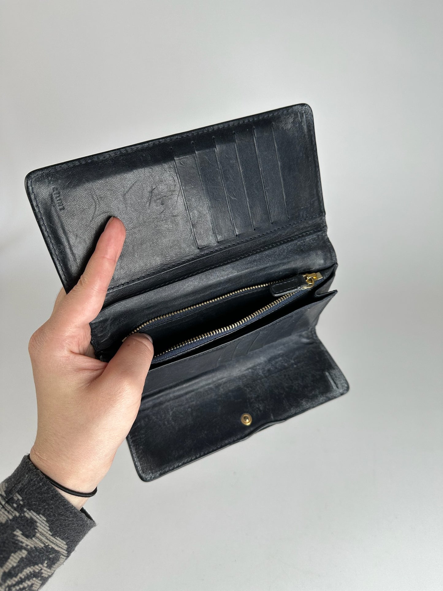 Vintage Celine Paris Canvas Leather Monogram Wallet