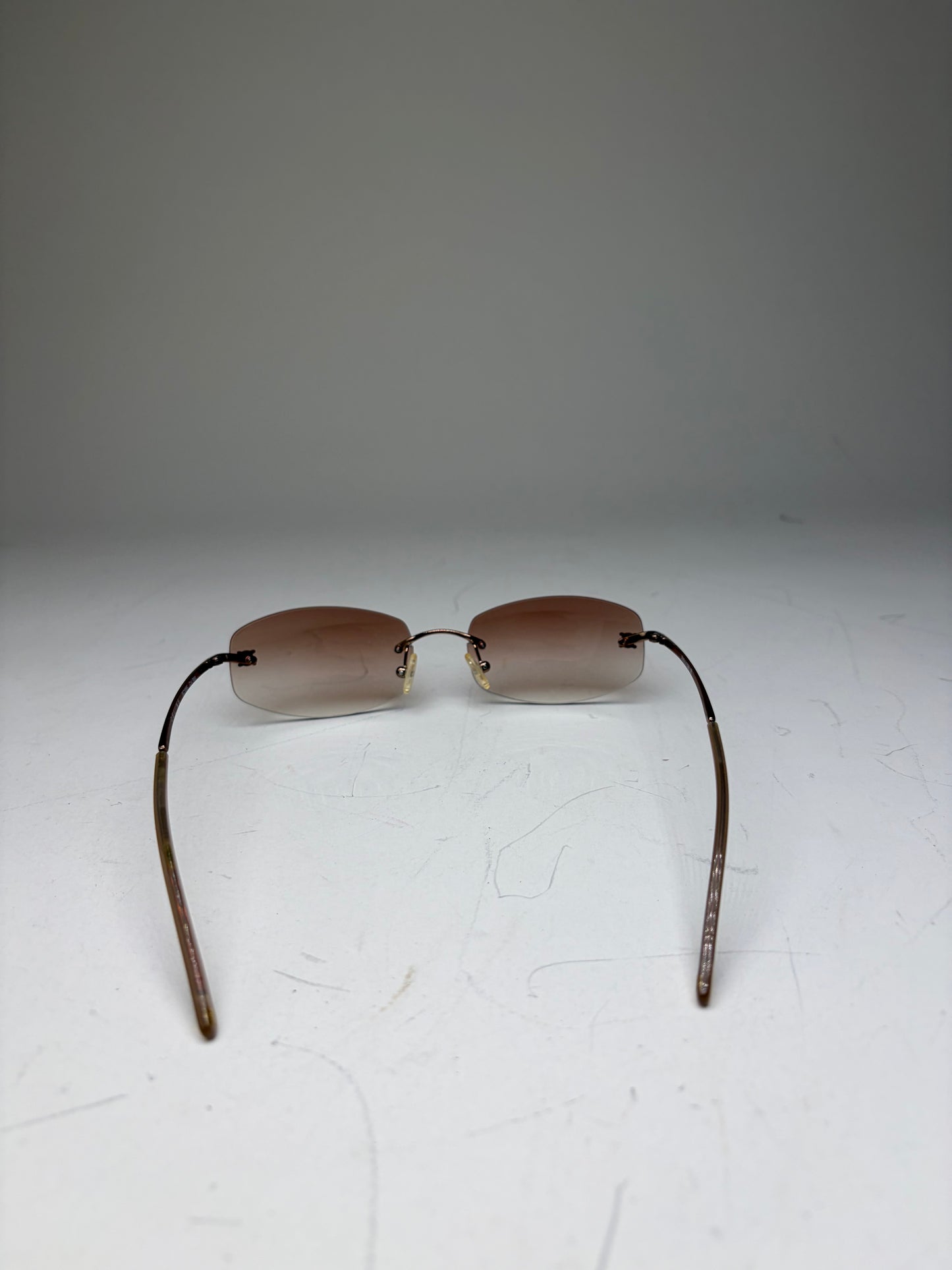 Vintage Celine Metal Sunglasses Brown Gradient Gold-Tone