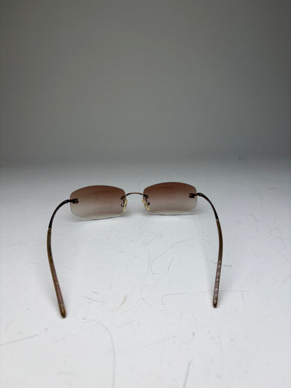 Vintage Celine Metal Sunglasses Brown Gradient Gold-Tone