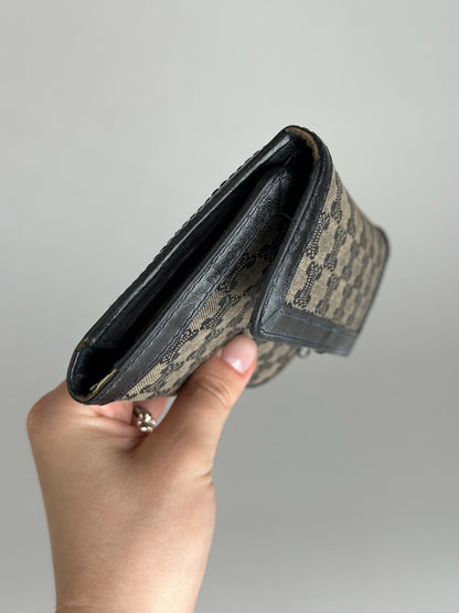 Vintage Celine Paris Canvas Leather Monogram Wallet