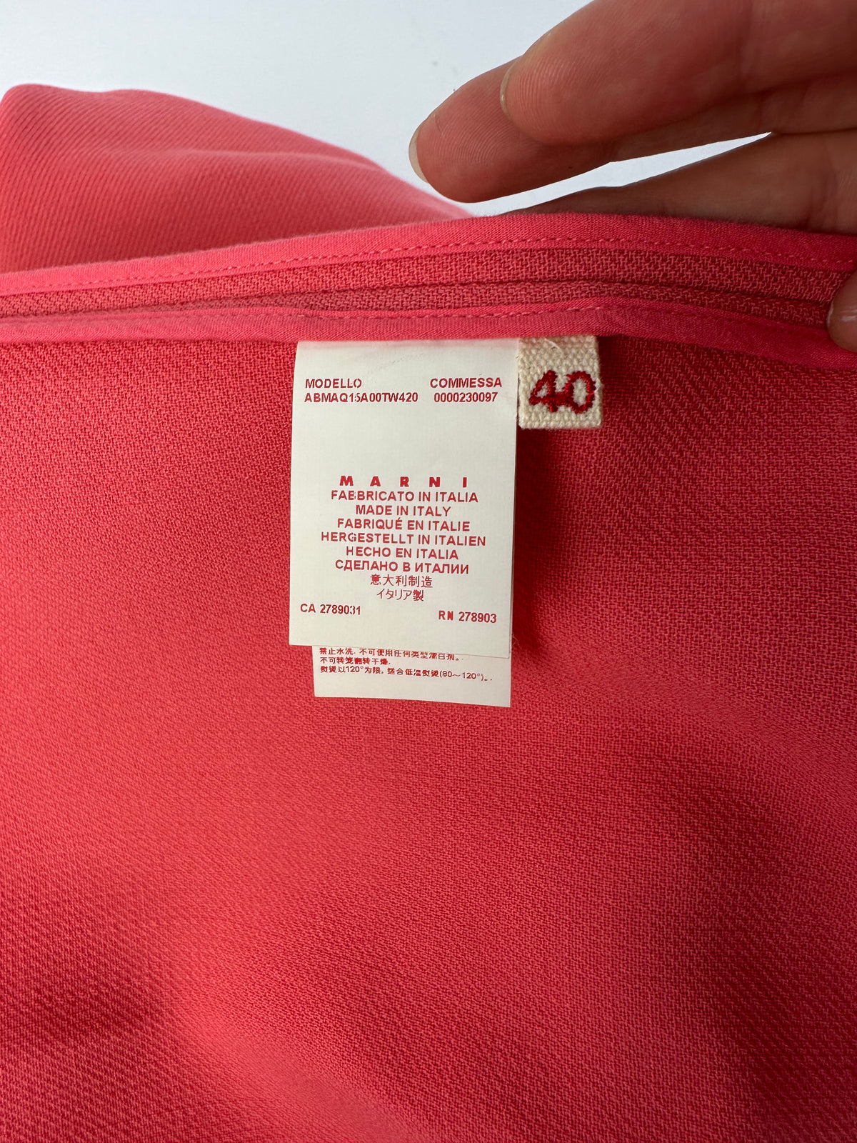 Vintage Marni Wool Shift Dress Coral Gold L