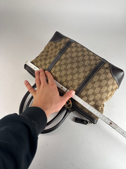Vintage Gucci Monogram Handbag beige brown