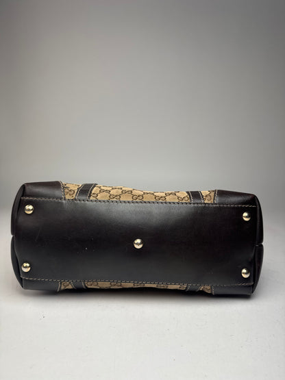 Vintage Gucci Monogram Handbag beige brown