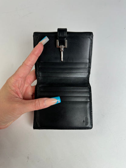Vintage Gucci GG Supreme Card Holder Black Brown Silver